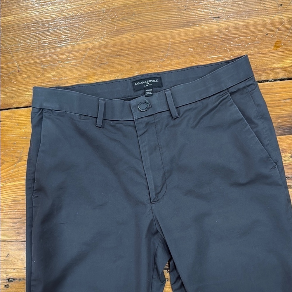 Banana Republic Grey Chinos Cotton Blend Slim Fit Size 32 x 32 - Picture 7 of 9
